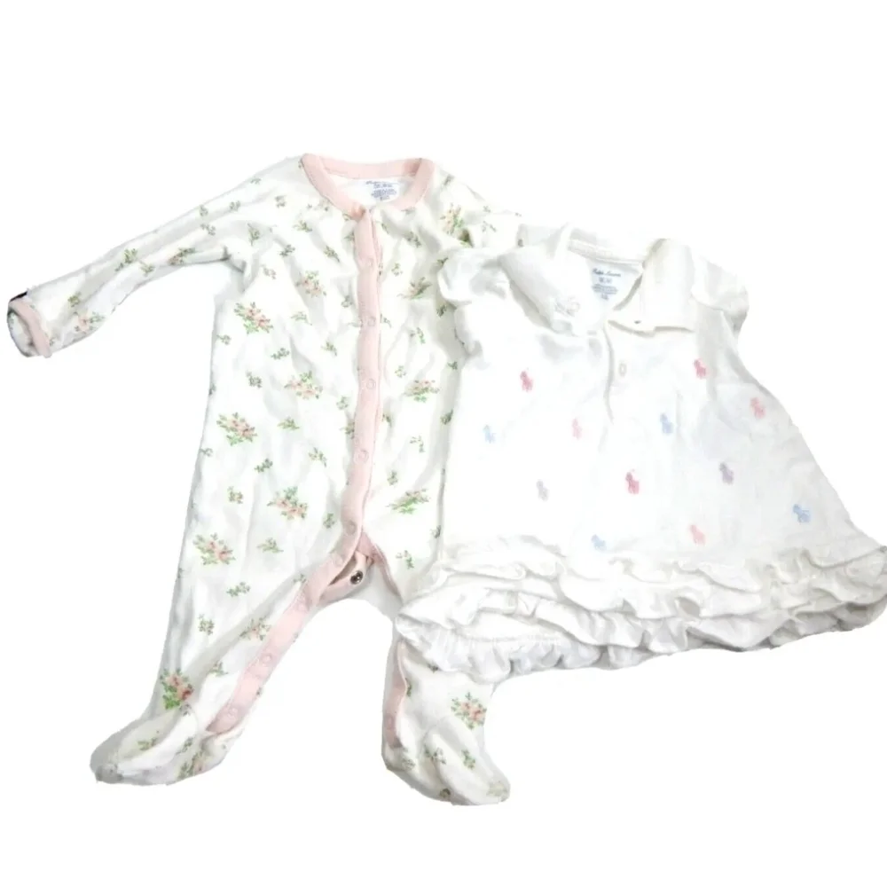 Ralph Lauren Baby Girls Bundle Dress Sleeper